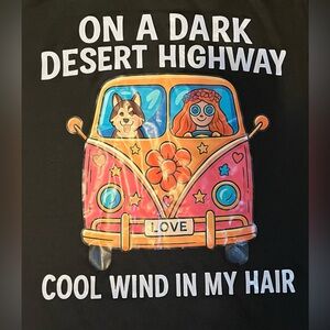 Long Sleeve Hippie “On A Dark Desert Highway “ Top size XL